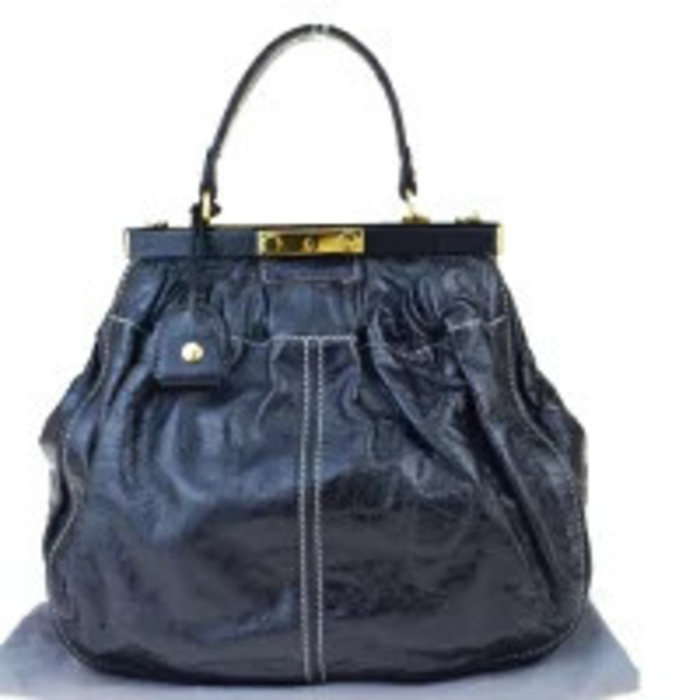 Miu Miu Nappa Frame Tote featuring leather black leather